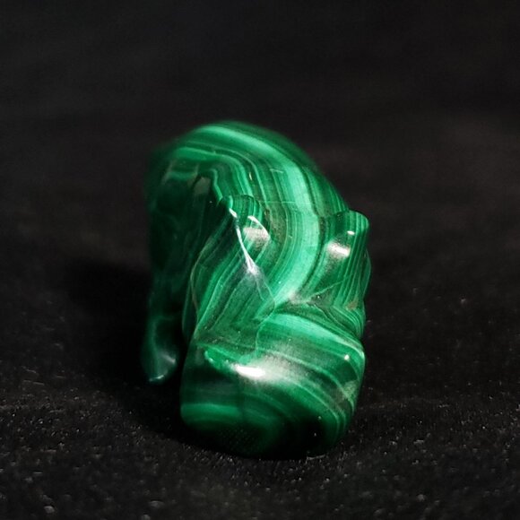 Vintage 2.25" Carved malachite hippopotamus Figurine - Picture 7 of 8